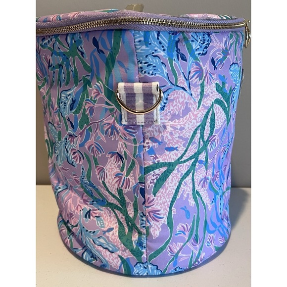 Lilly Pulitzer Purple Insulated Beach Cooler Multi Seacret Escape Home NWOT - Picture 5 of 11